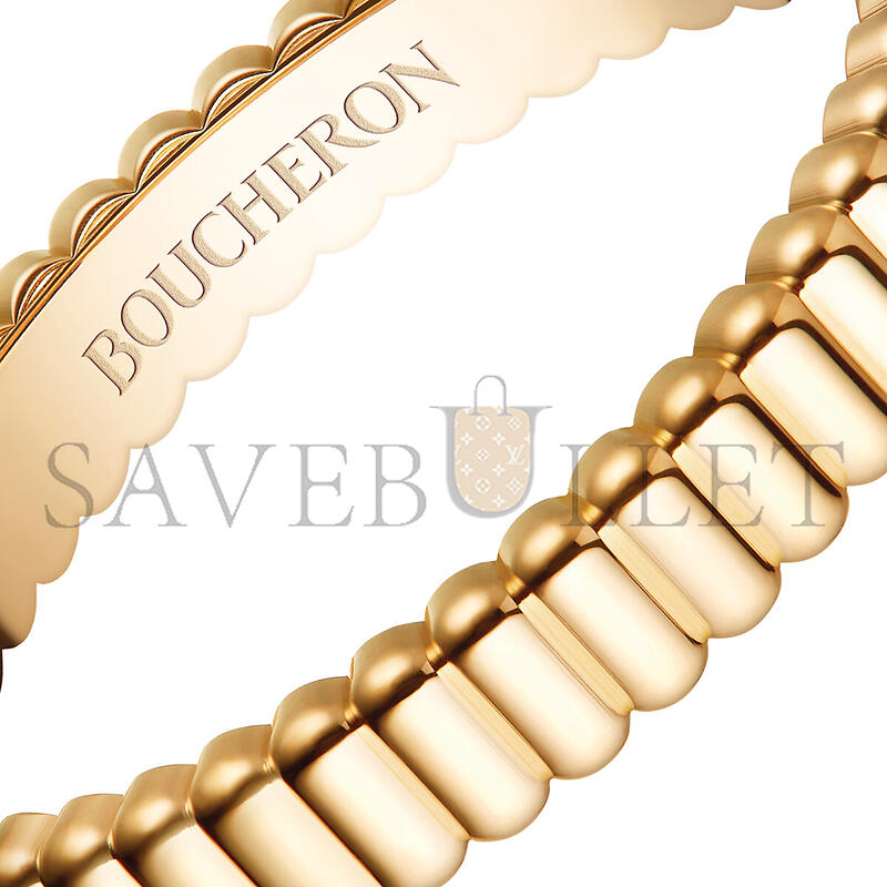 B0vcher0n grosgrain yellow gold wedding band jal01169